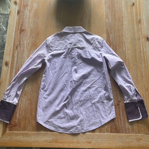 Le Superbe Lavender Ex-Boyfriend Double Cuff Button-Up Shirt SZ 2 - Picture 5 of 8